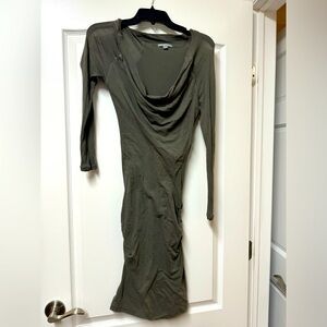 James Perse Asymmetric, shoulder midi stretch dress